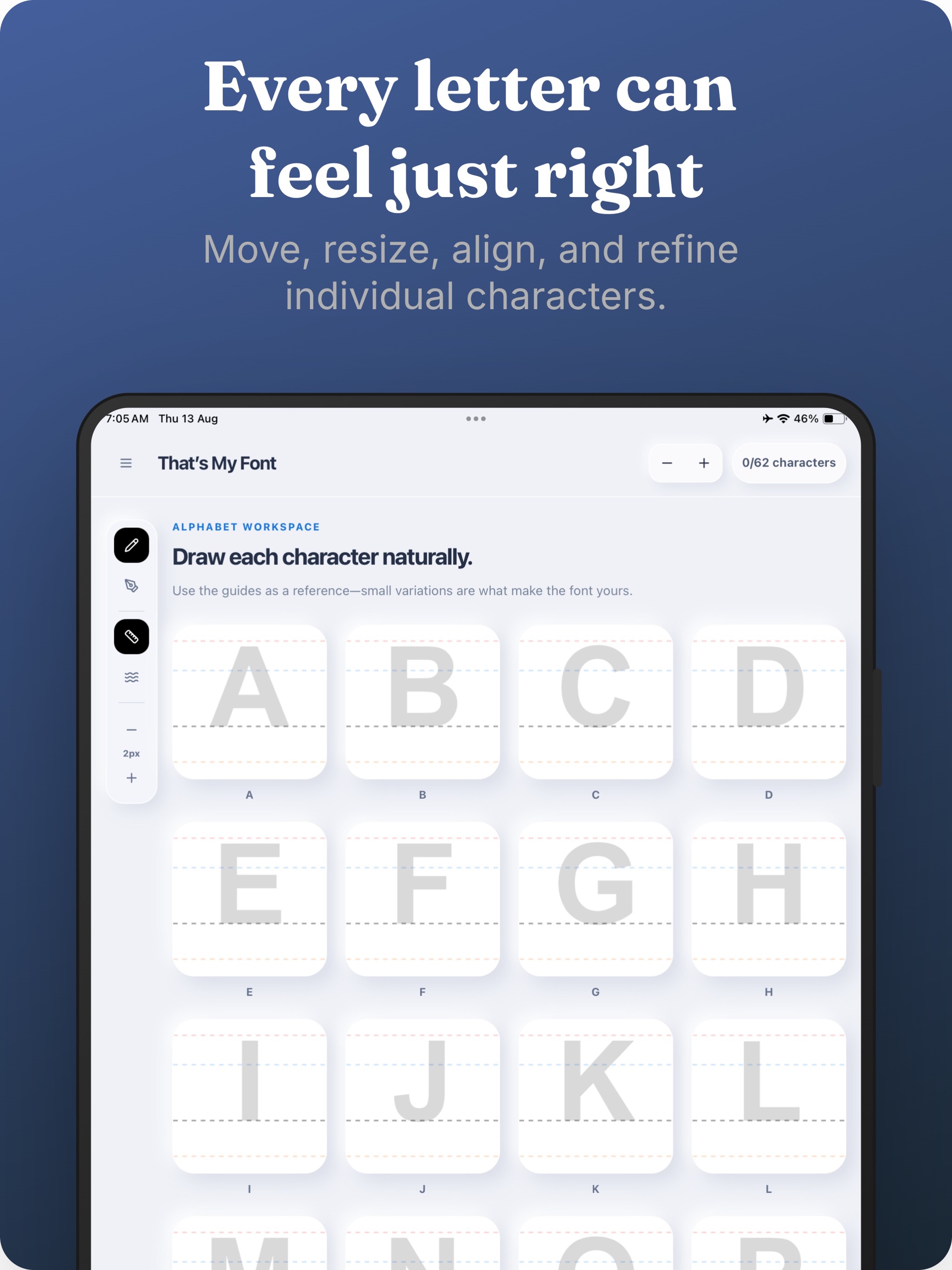 That’s My Font character adjustment tools