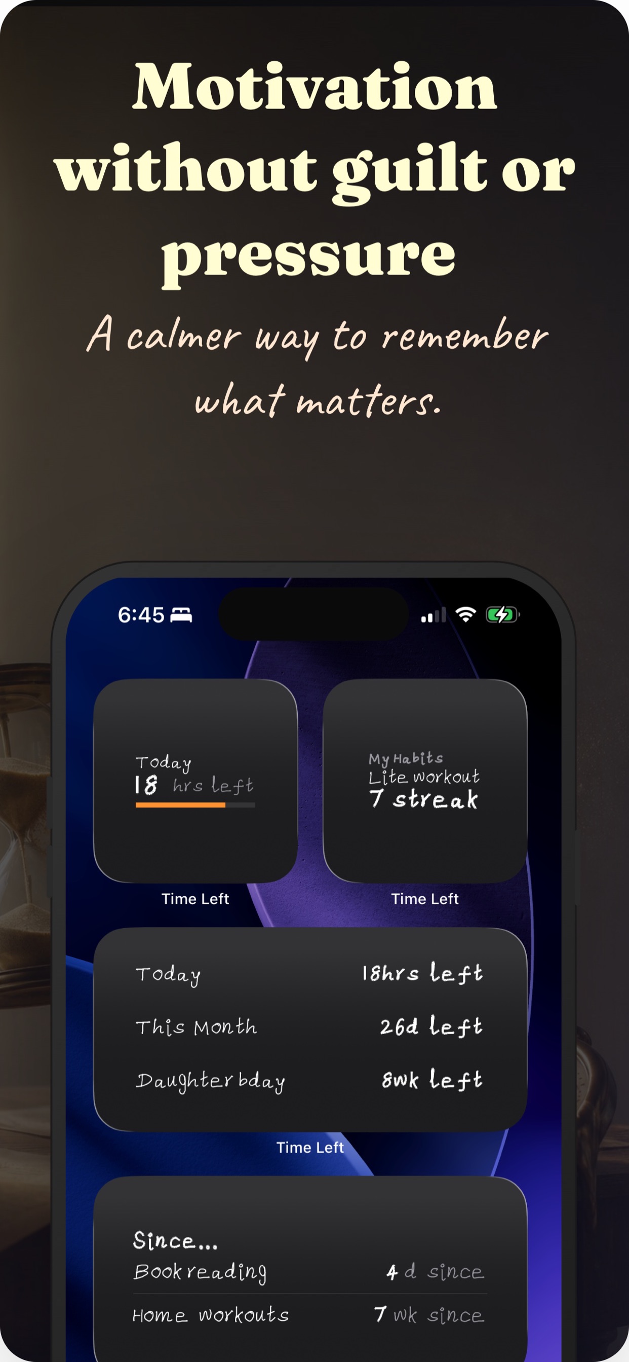 Time Left motivational widgets