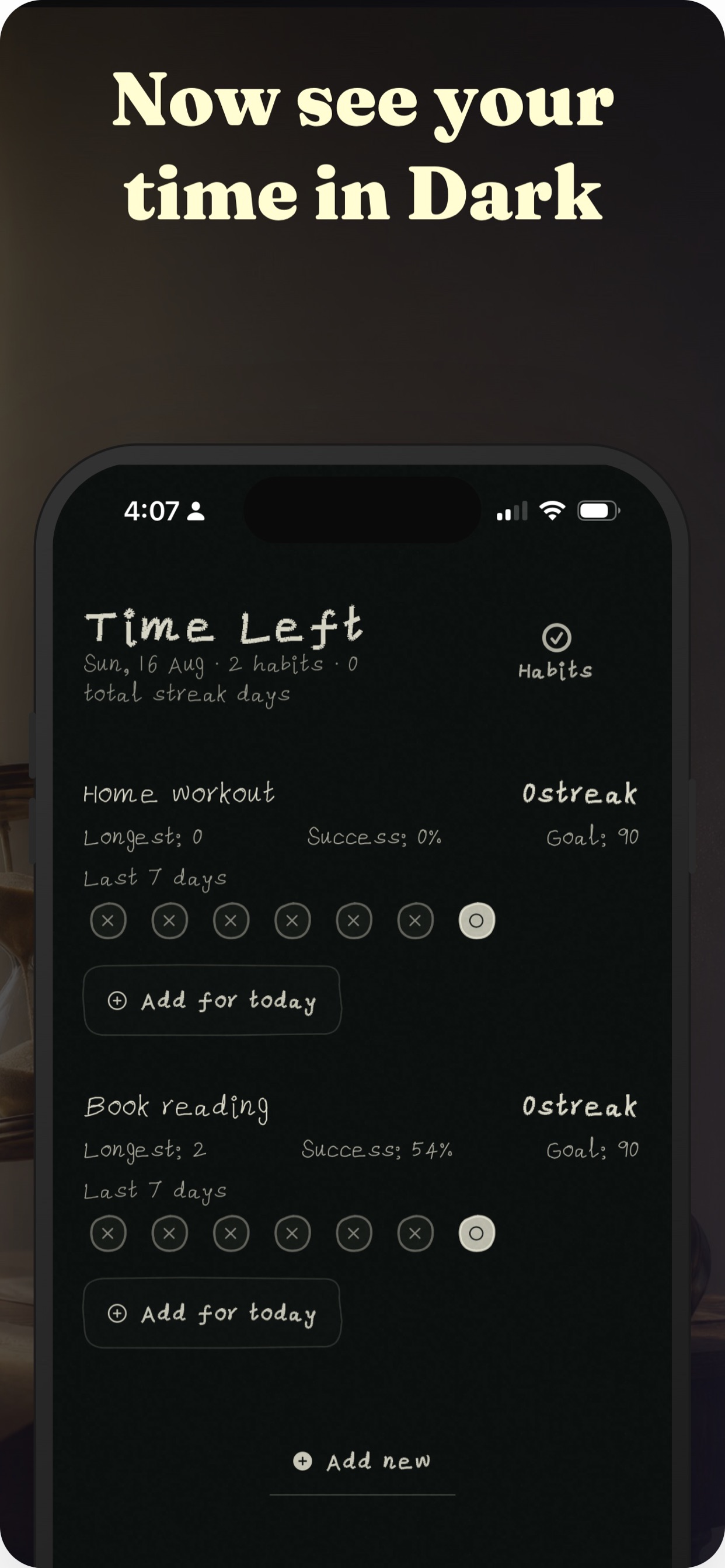 Time Left dark mode