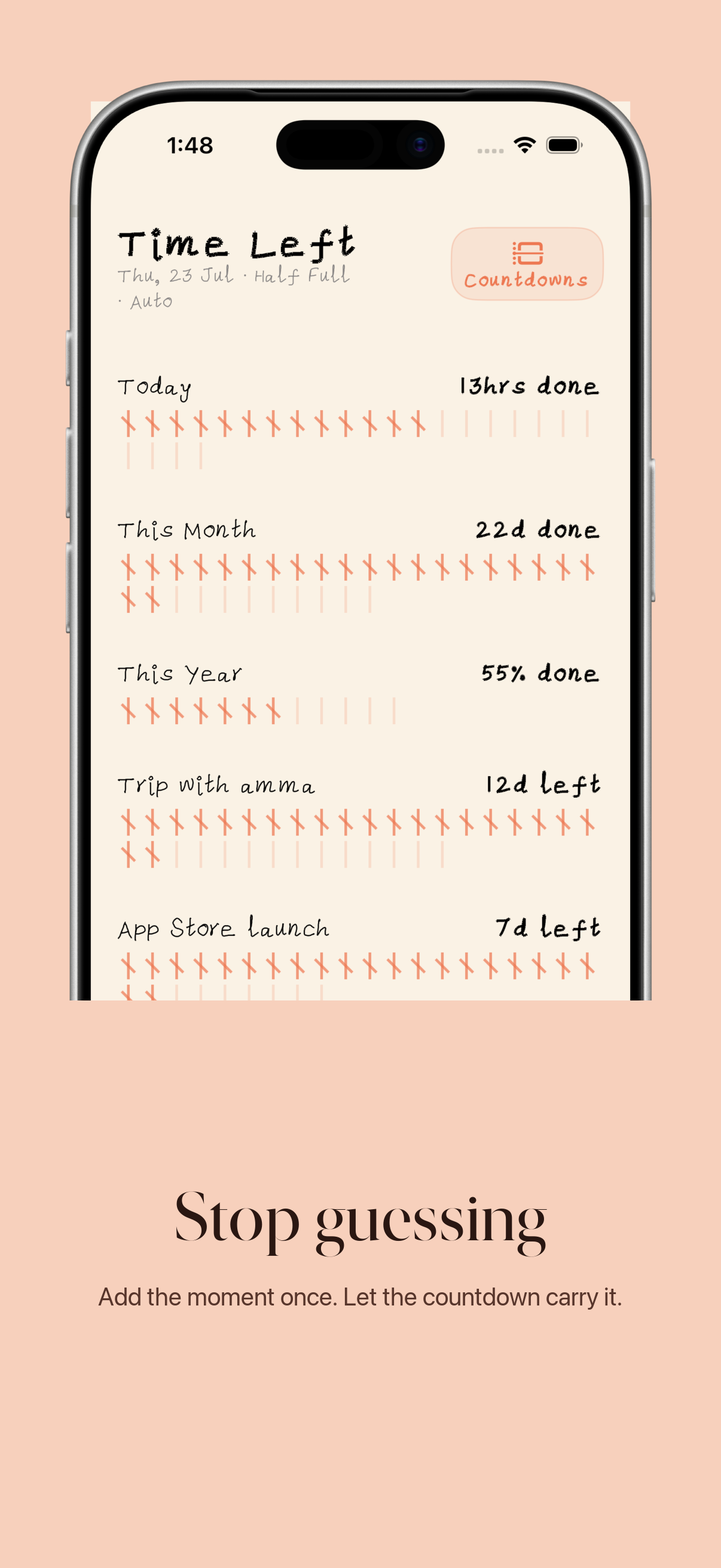 Time Left Home Screen widget