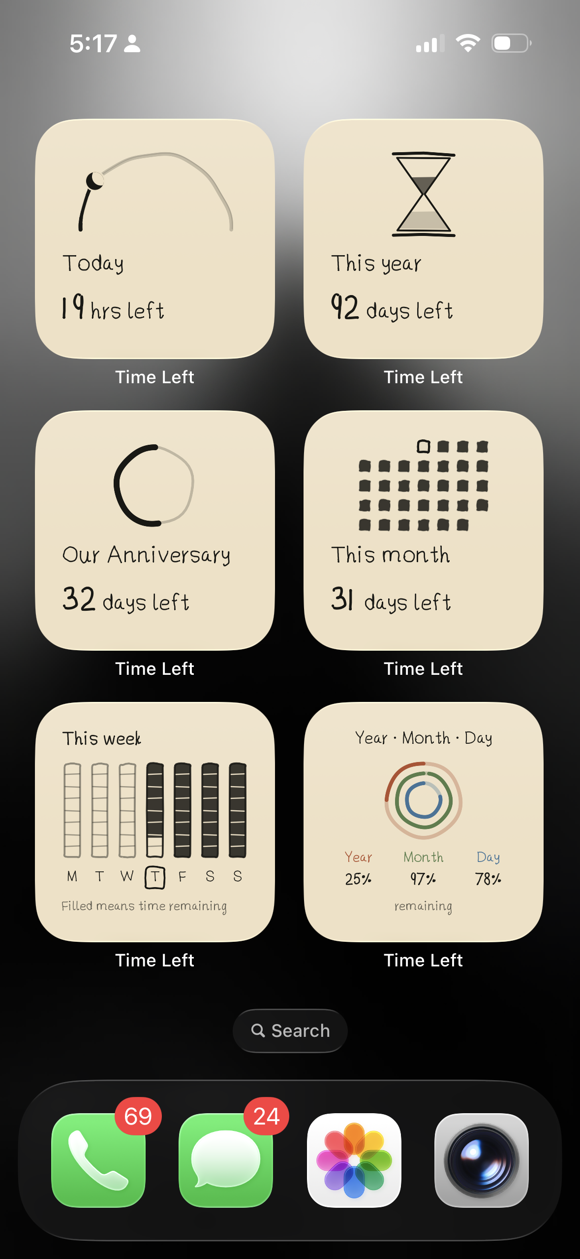 Time Left Home Screen widgets