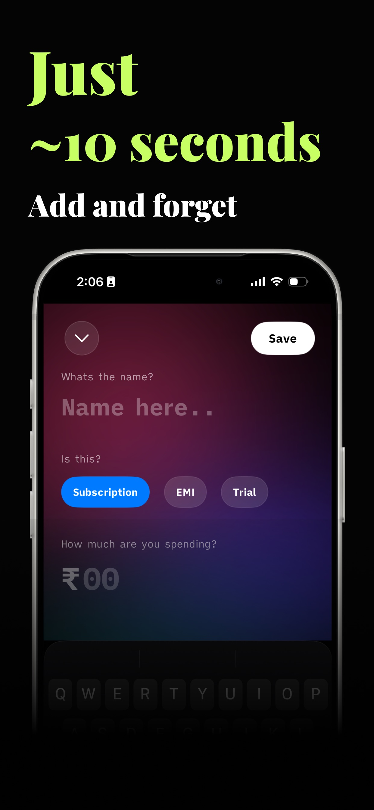WhatPay fast add payment form